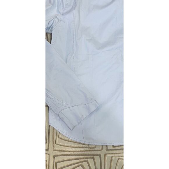 Theopen Product SSENSE Exclusive Blue Stitched Shirt Long Sleeve Men sz 2 Medium - Picture 10 of 11